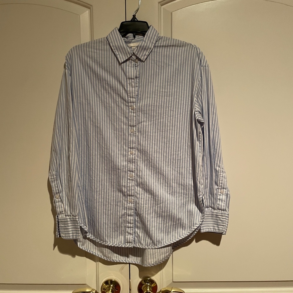 H&M Light Blue Striped Casual Shirt